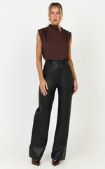 Arianae Top - High Neck Top in Brown