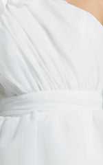 Avriella Mini Dress - One Shoulder Detail Fit & Flare in Ivory