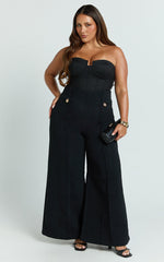 Brigitte Bodysuit - Sweetheart Paneled Bodysuit in Black