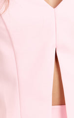 Florence Top - Tie Back Halter Neck Vest Top in Pale Pink
