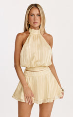 Giselle Top - Backless Halter Top in Lemon