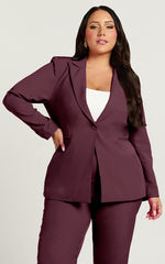 Hermie Blazer - Single Breasted Blazer in Wine
