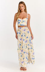 Juliette Top - Corset Crop Top in Femme Floral Print