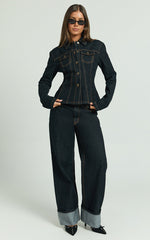 Lioness - Rider Denim Jacket in Dark Denim