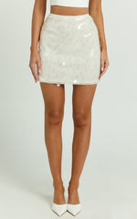 Lucy Mini Skirt - Large Circle Sequin Skirt in Clear