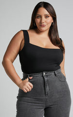 Off My Back Bodysuit - Square Neck Bodysuit in Black