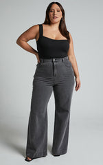 Off My Back Bodysuit - Square Neck Bodysuit in Black