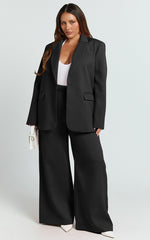 Selena Pants - High Waisted Wide Leg Tailored Pants in Black