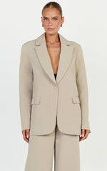 Selena Blazer - Oversized Single Breasted Blazer in Neutral