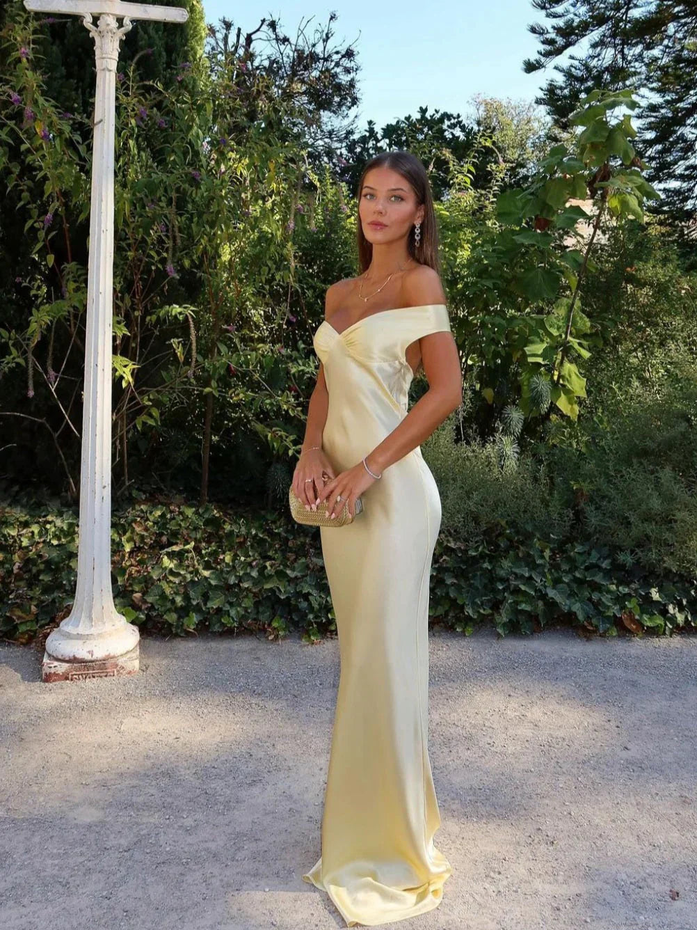 Soraya – Open Back Satin Maxi Dress