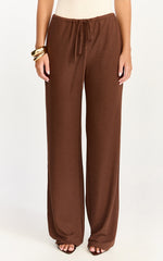 Astrid Pants - Low Waist Wide Leg Pants in Chocolate