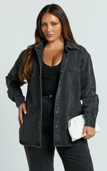 Faharra Shirt - Recycled Cotton Denim Shirt in Black