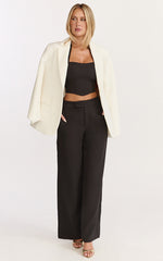 Karina Pants - High Waist Wide Leg Pants in Black