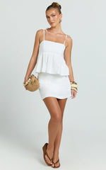 Zoe Top - Tie Strap Cami Top in White