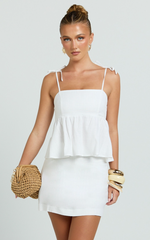 Zoe Top - Tie Strap Cami Top in White